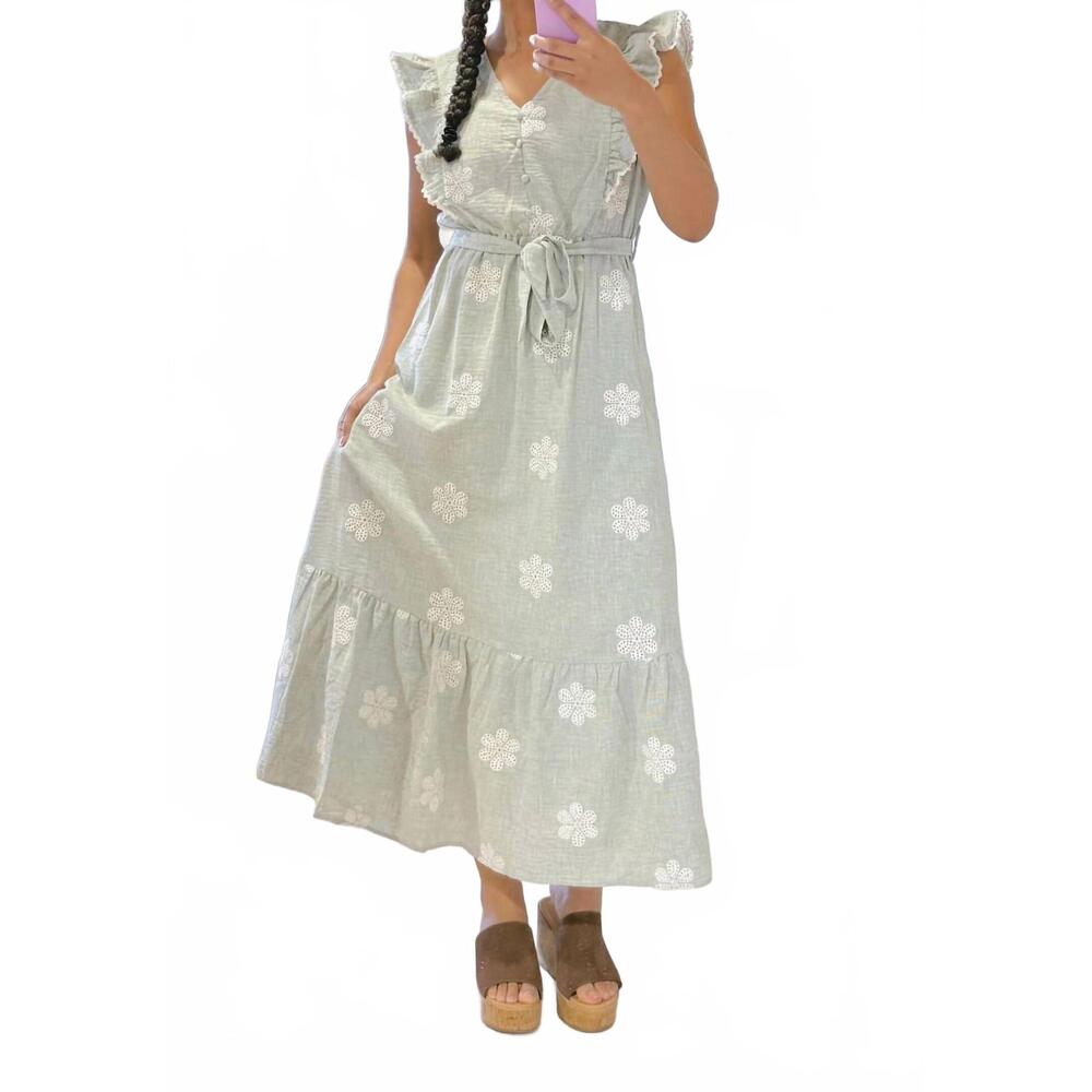 NEW ORIGINAL USA summer rose maxi dress in green